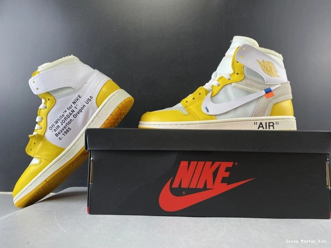 Powder Air NRG AQ0818-149 White Dark 1 Off-White Jordan x Yellow-Cone 0817